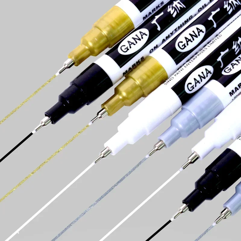 4本/セット 油性白黒永久ペイントマーカーペン 0.7mm  - Illustration Marker Set のレビューと価格