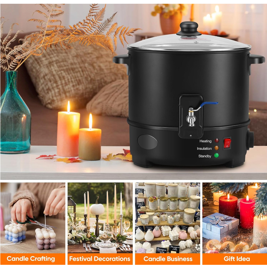 EU/USプラグ対応 電気式キャンドルワックスメルター キャ - Candle Making Wax のレビューと価格