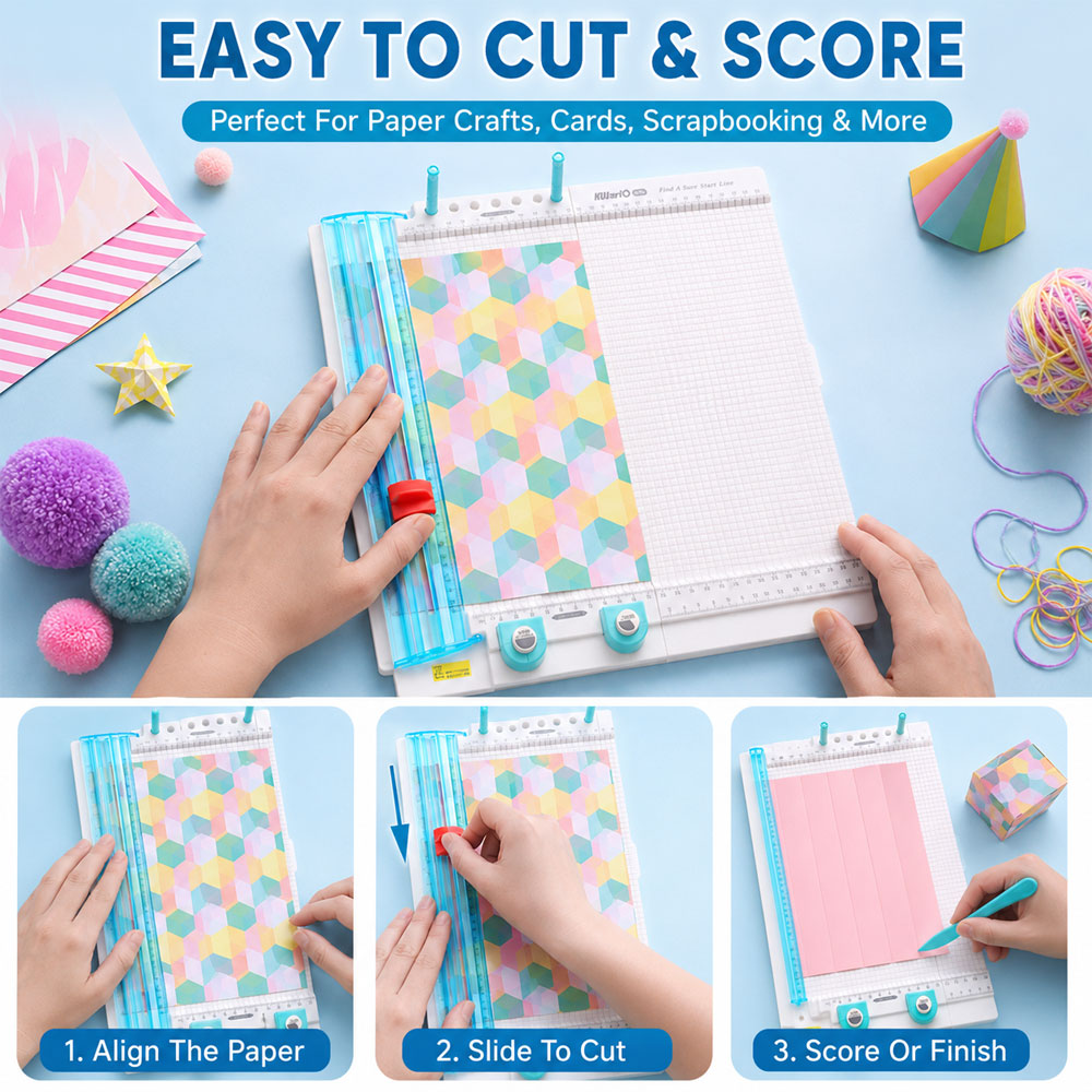 7-in-1ペーパーカッター＆スコアリングボード、10枚用折 - Art Craft With Paper のレビューと価格