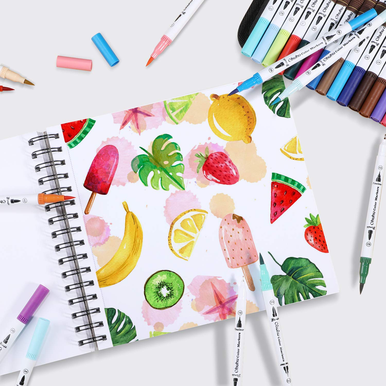 オフフススパイラルバウンドマーカーパッド、アルコールマーカー - Watercolor Brush Pen のレビューと価格