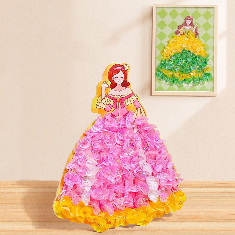 子供用布製アートクラフトおもちゃ、創造的なパズル、パンクチャ - Art Craft Girl のレビューと価格