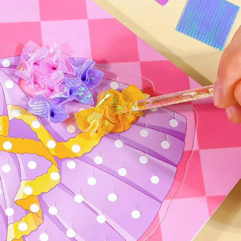 子供用布製アートクラフトおもちゃ、創造的なパズル、パンクチャ - Art Craft Girl のレビューと価格