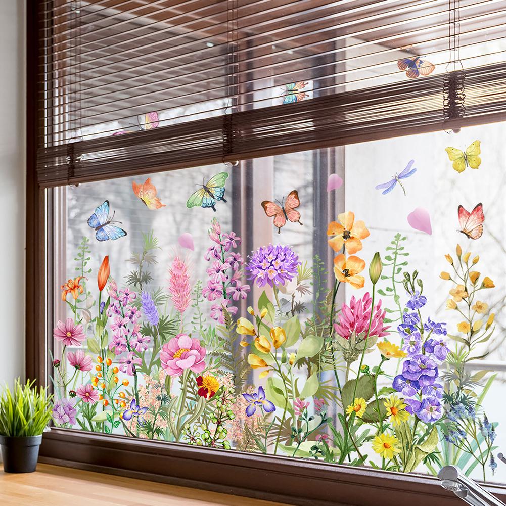 両面カラフルな花蝶ウォールステッカー静電窓ガラスステッカー可 - Art Craft Butterfly のレビューと価格