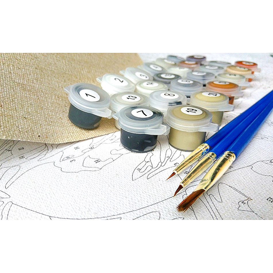 Gatyztory-子供のためのフレーム絵画キット,ビーチの - Art Craft Number のレビューと価格