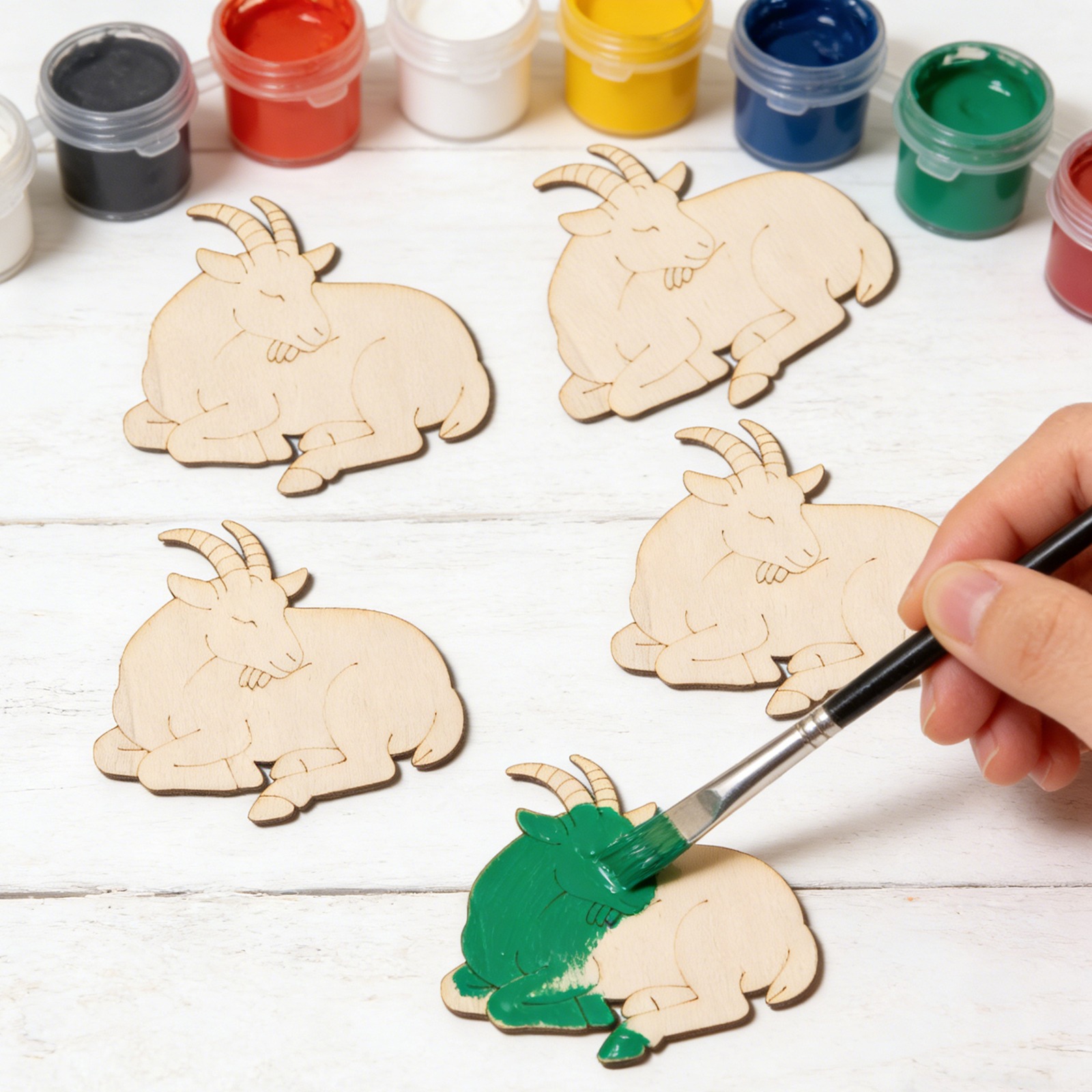 10個/セット 未完成の木製羊の動物オーナメント 木製クラフ - Art Crafting のレビューと価格