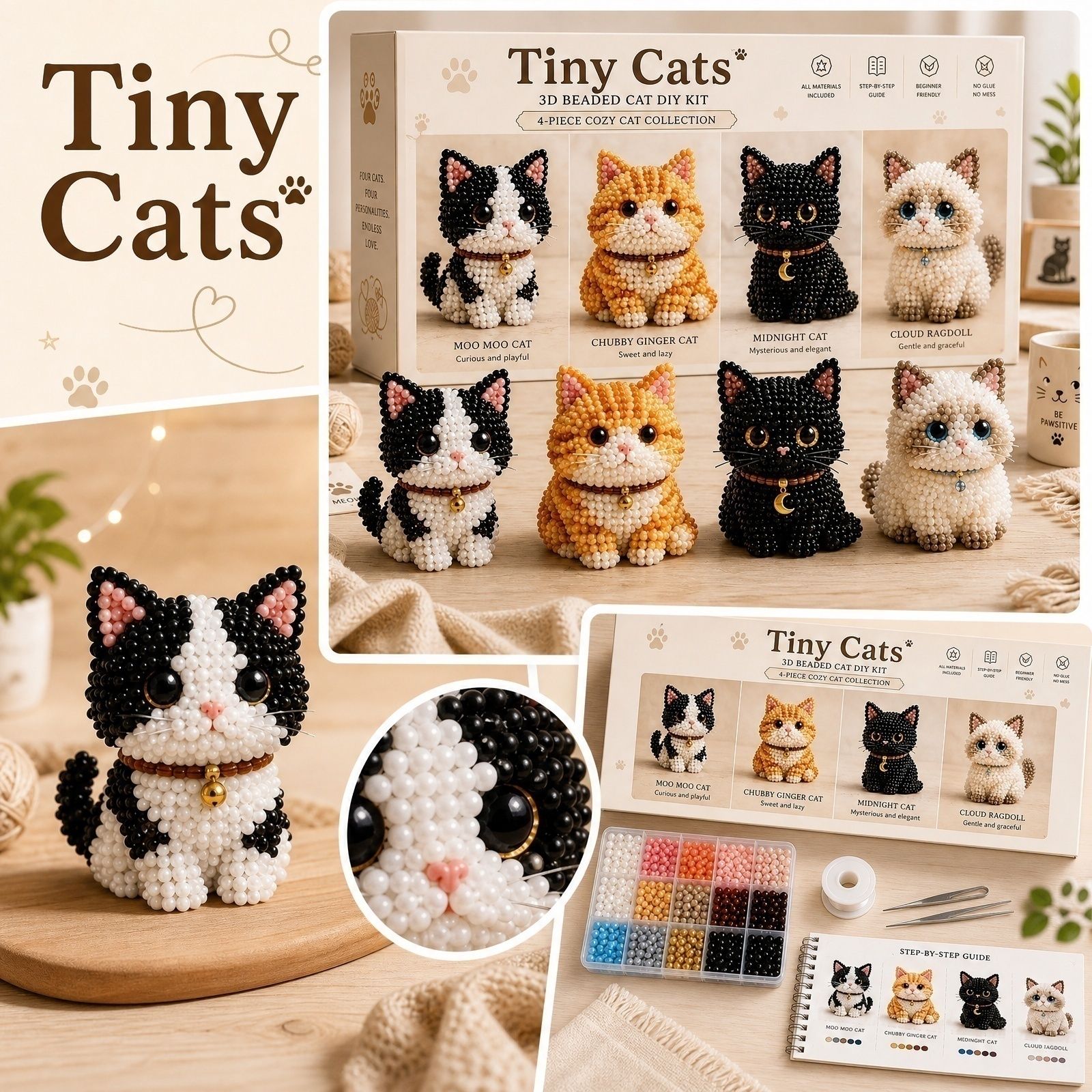 小さなビーズ3Dビーズ動物キット かわいいデザインの動物型手 - Art Craft Earth Day のレビューと価格