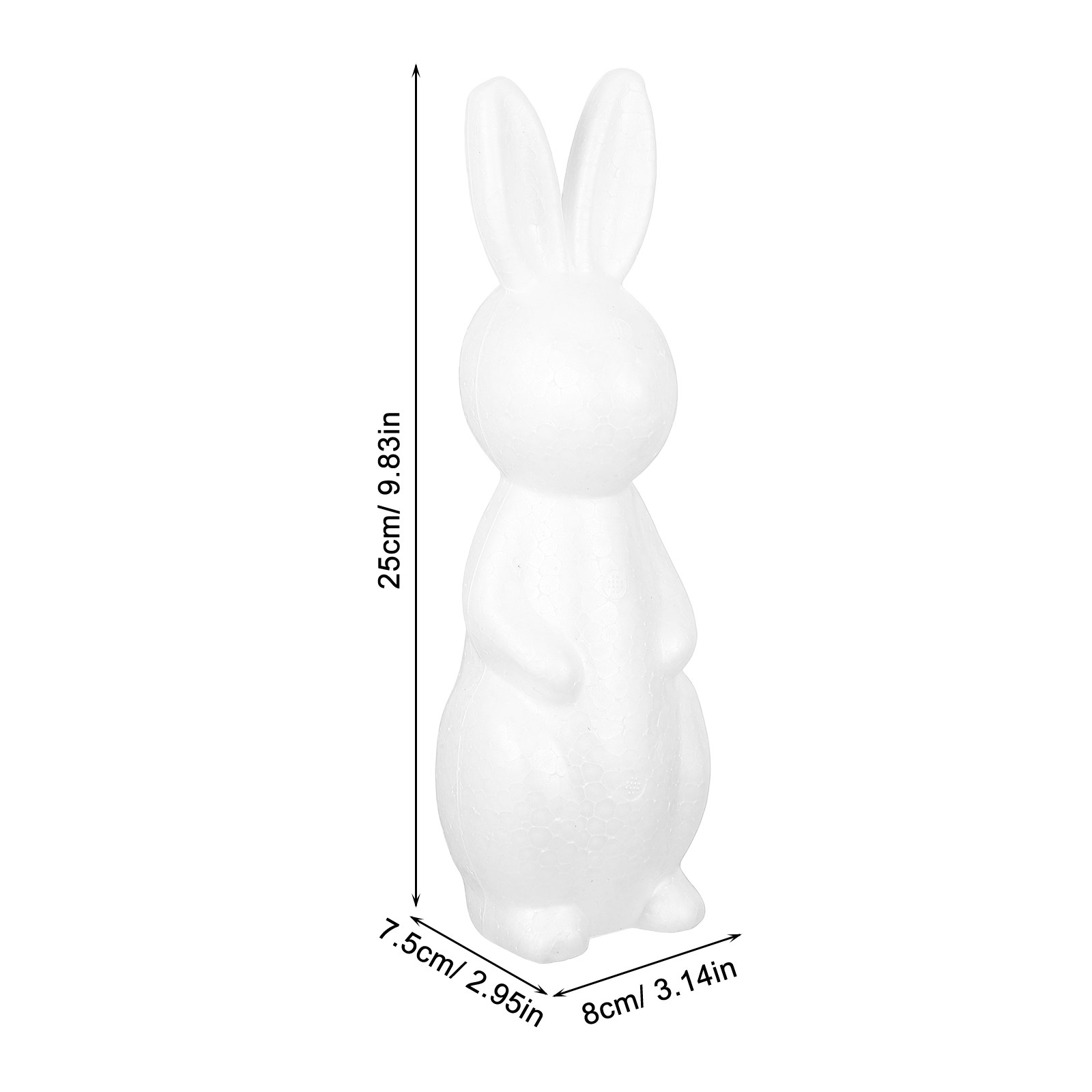 2 個のフォームウサギクラフトホワイト DIY ポリスチレン - Art Craft Rabbit のレビューと価格