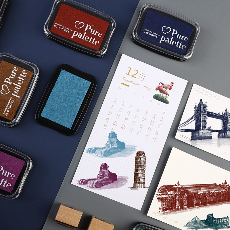 12 色大サイズヴィンテージ印肉スタンプ DIY 工芸品スク - Rubber Stamp Blank のレビューと価格