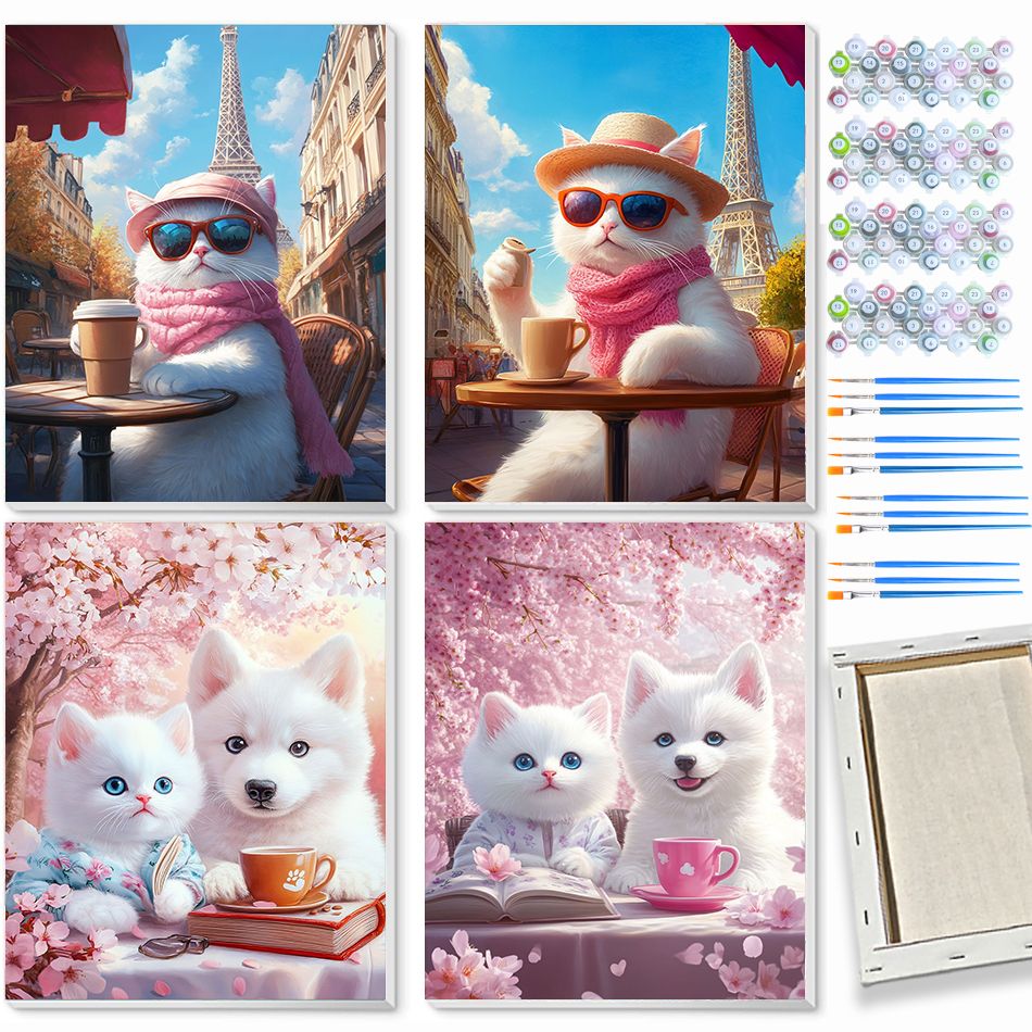 CHENISTORY かわいいペット 数字塗り絵 大人向けク - Art Craft Ideas For Adults のレビューと価格