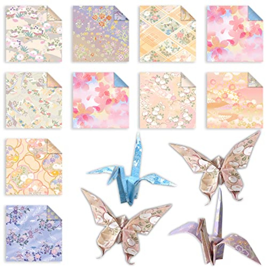 折り紙用紙 6x6 両面印刷 50枚 10色 折り紙キット  - Art Craft With Paper のレビューと価格