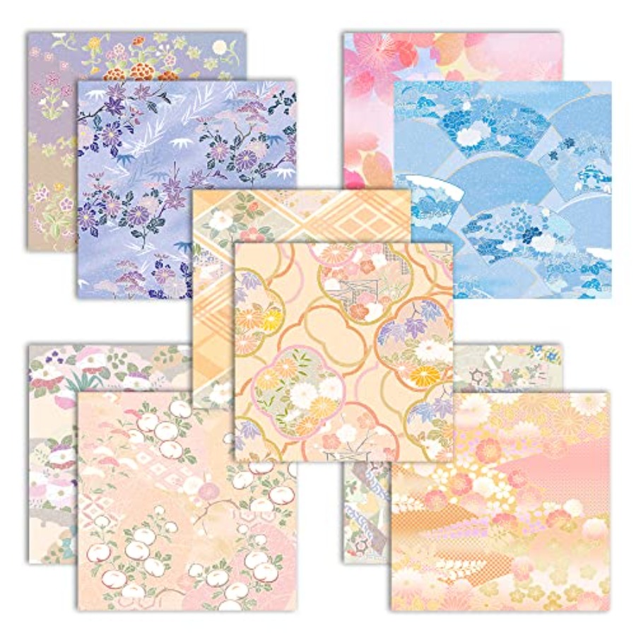 折り紙用紙 6x6 両面印刷 50枚 10色 折り紙キット  - Art Craft With Paper のレビューと価格
