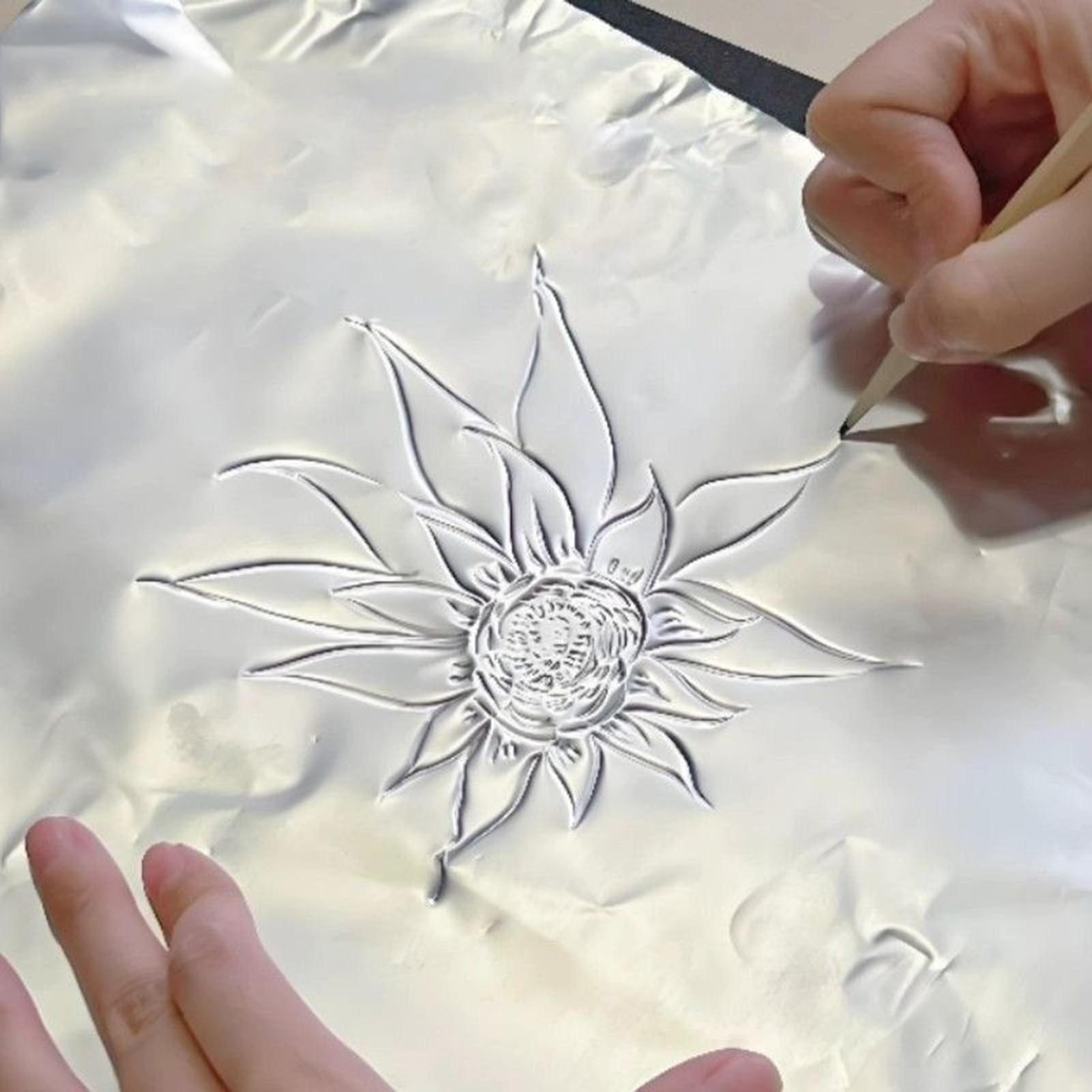 工芸用箔紙 100 枚光沢のあるアルミニウム金属箔紙アートプ - Art Craft With Paper のレビューと価格