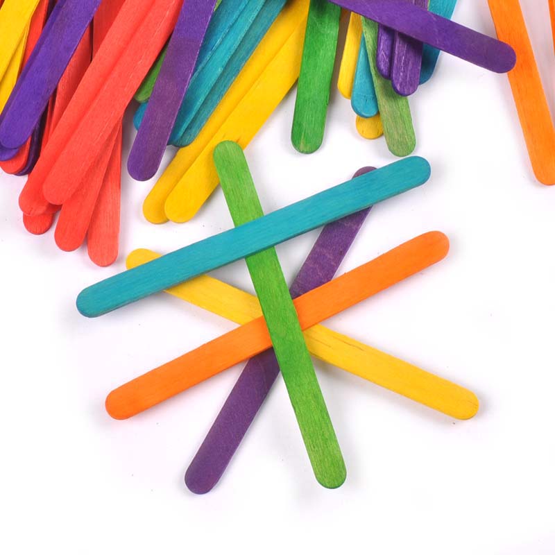 アイスクリーム用の天然木とカラフルな木製アイスキャンデーステ - Art Craft With Ice Cream Stick のレビューと価格